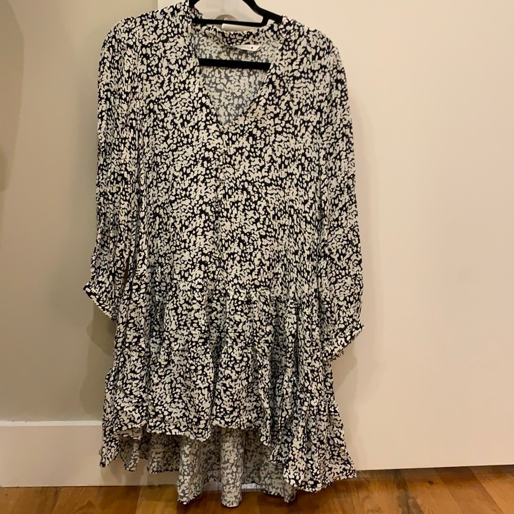 Navy and white speckled sundress